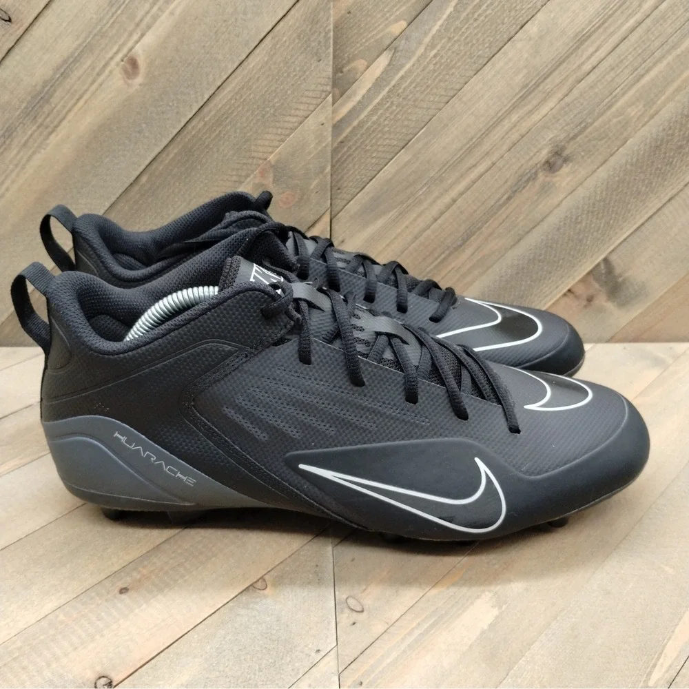 Nike Alpha Huarache‎ 8 Pro Black Lacrosse Cleats Mens Size 12 Athletic Shoes